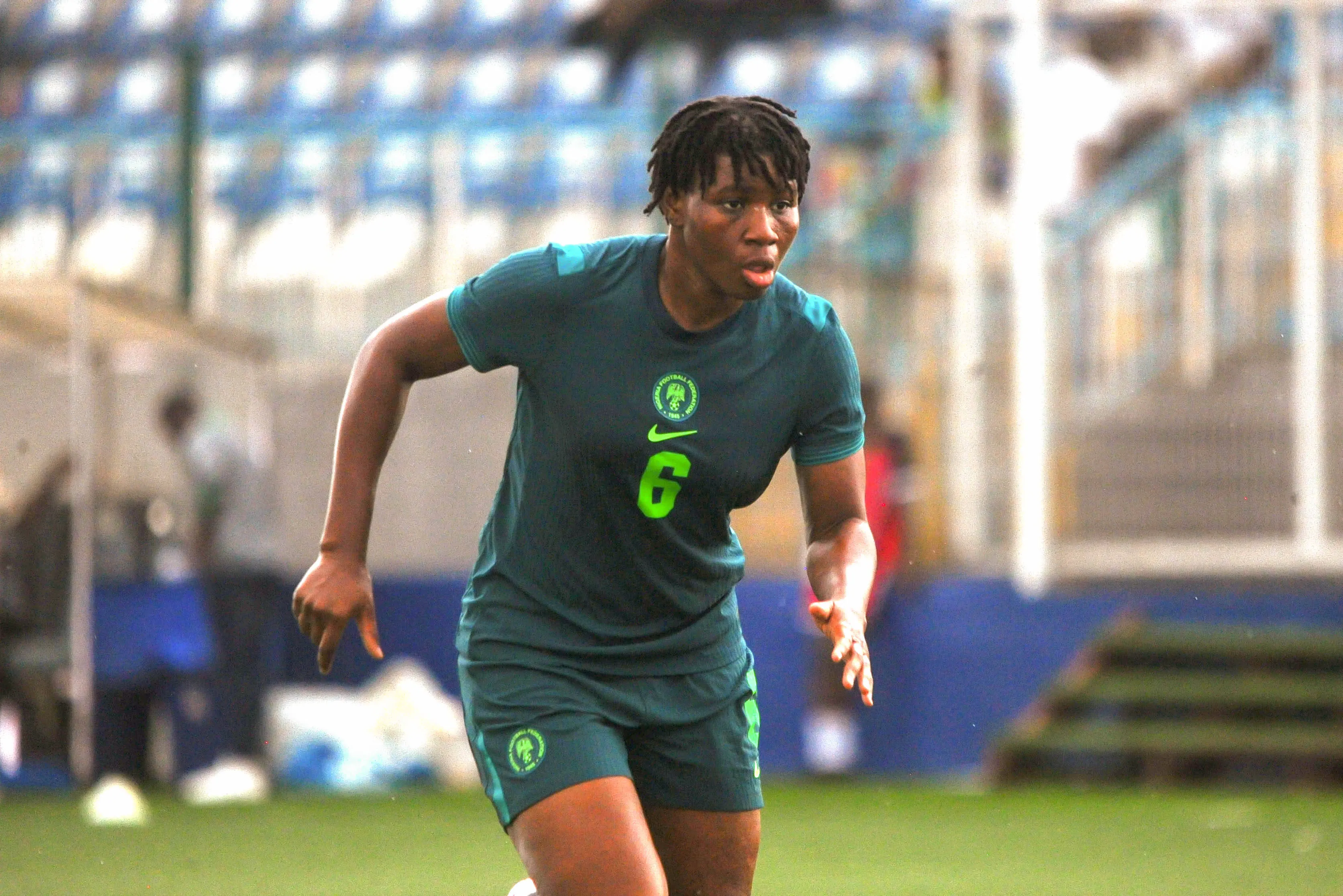 Omewa Joy Ogochukwu, Nigeria during the International Friendly, match between Senegal and Nigeria women at Remo Stadium on June 8, 2026 in Ikenne, Nigeria. WAFCON 2026 preparatory game.