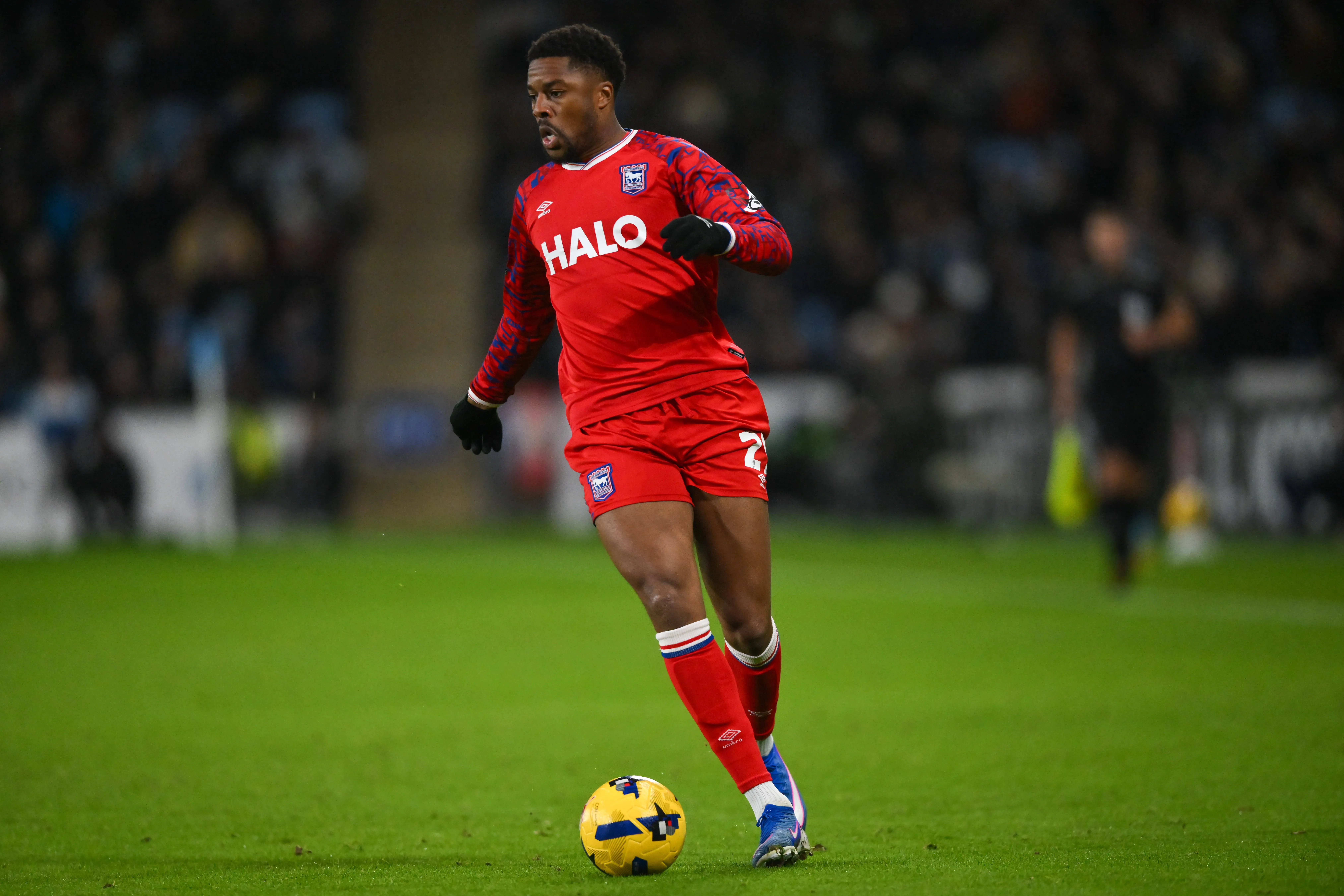 Chuba Akpom in action for Ipswich Town against Coventry City