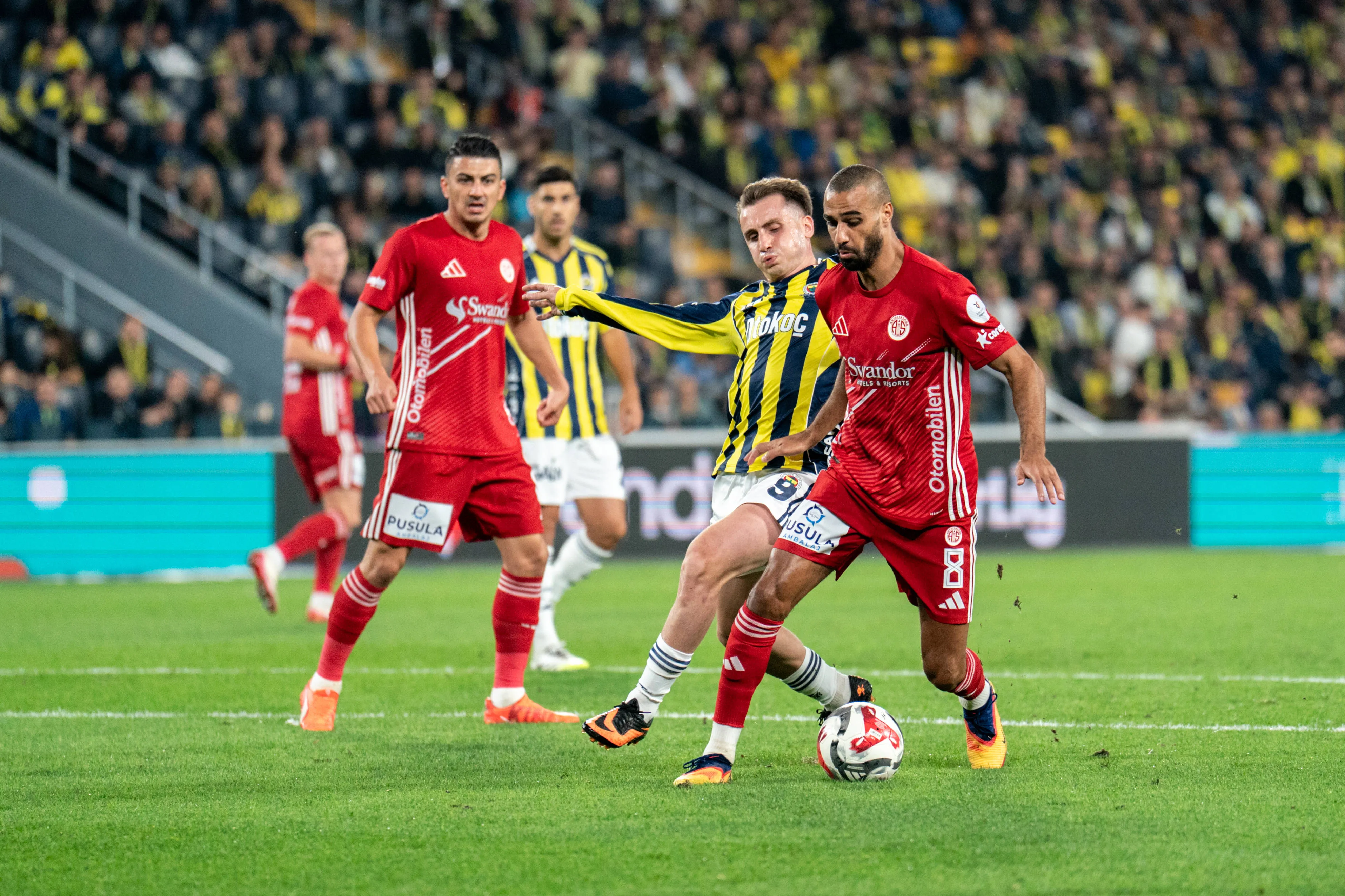 Muhammed Kerem Akturkoglu of Fenerbahce in action during the Trendyol Super League match between Fenerbahce and Antalyaspor at the Chobani Stadium.