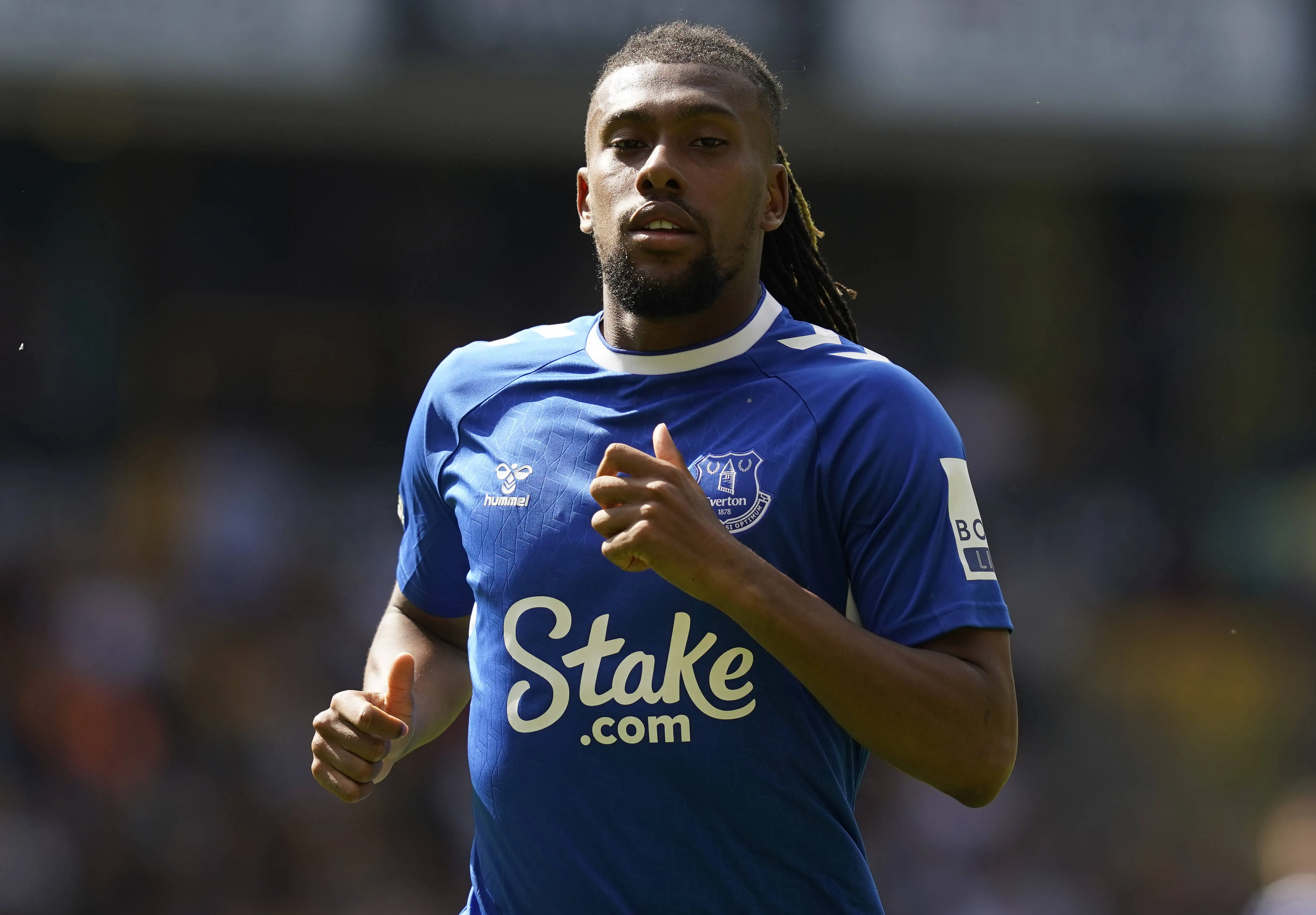 Super Eagles midfielder Alex Iwobi in his time at Everton