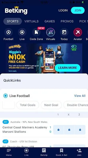 BetKing Afcon betting site.