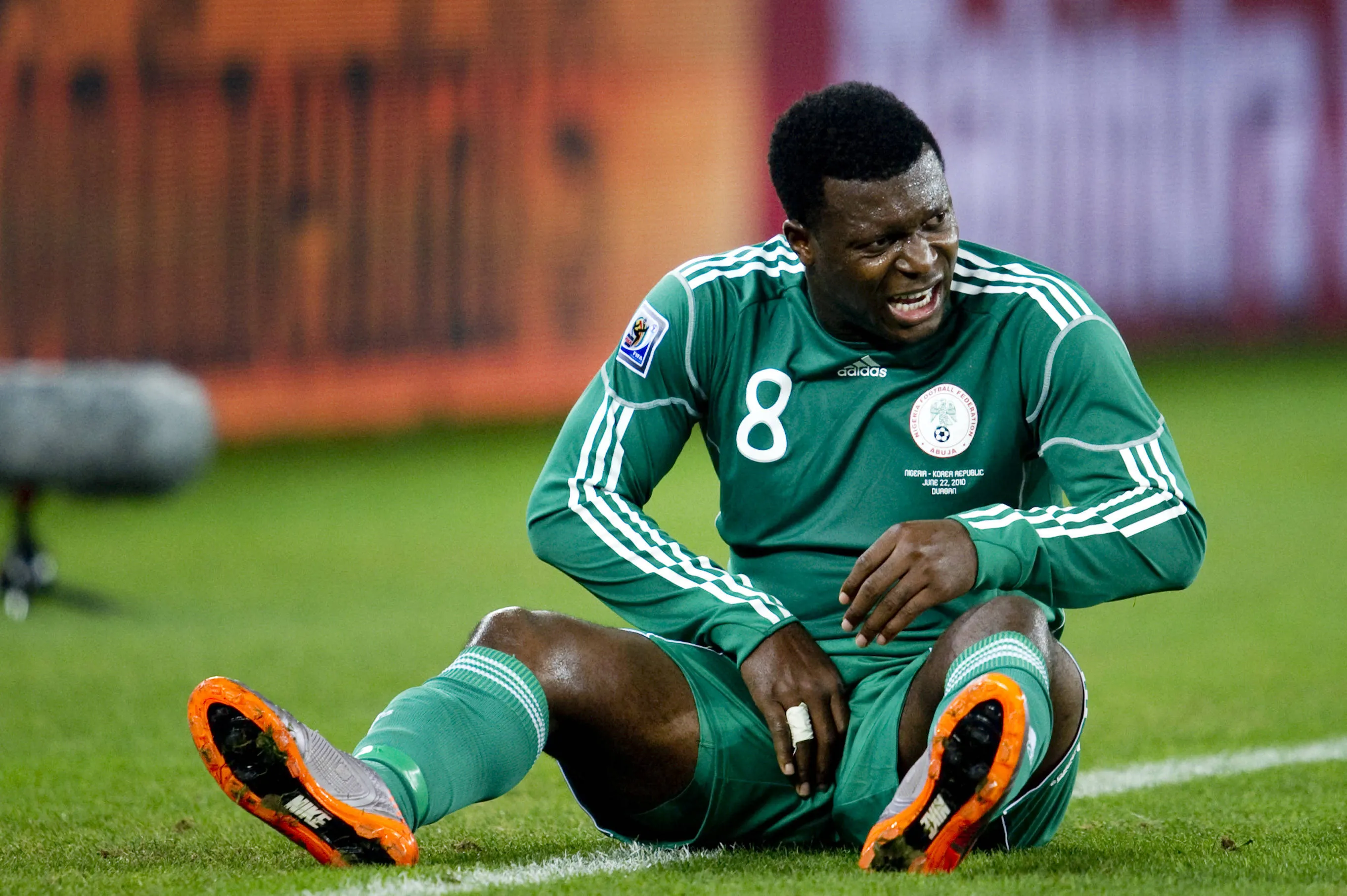 Yakubu Aiyegbeni in action for the Super Eagles