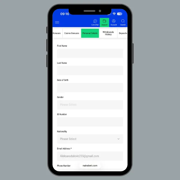 Nairabet verification