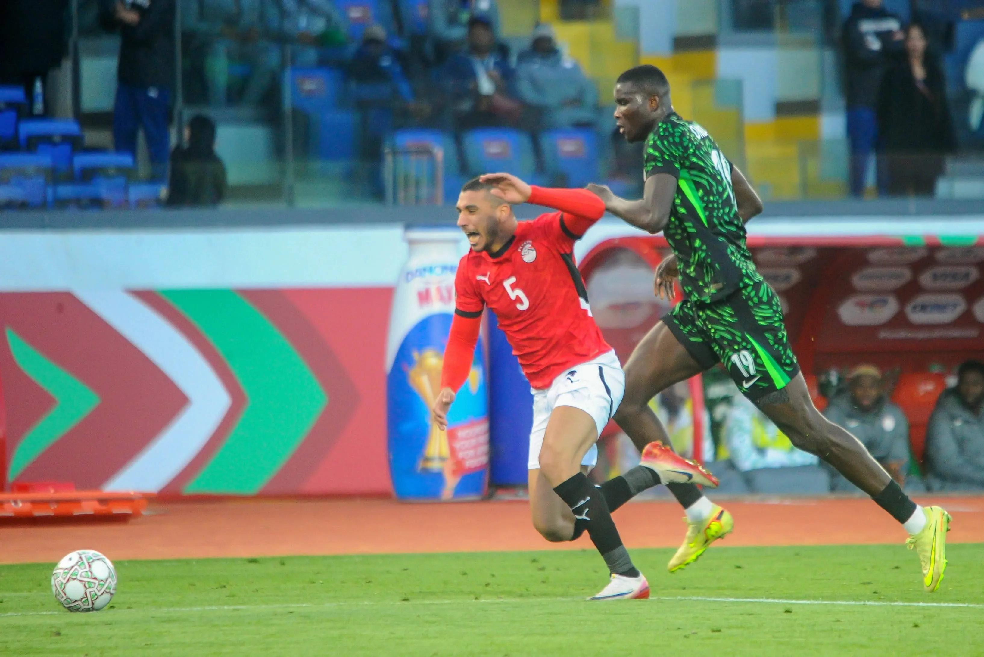 Paul Onuachu during the AFCON third place match between Egypt and Nigeria at Stade Complexe Mohamed v on January 17th in Casablanca, Morocco