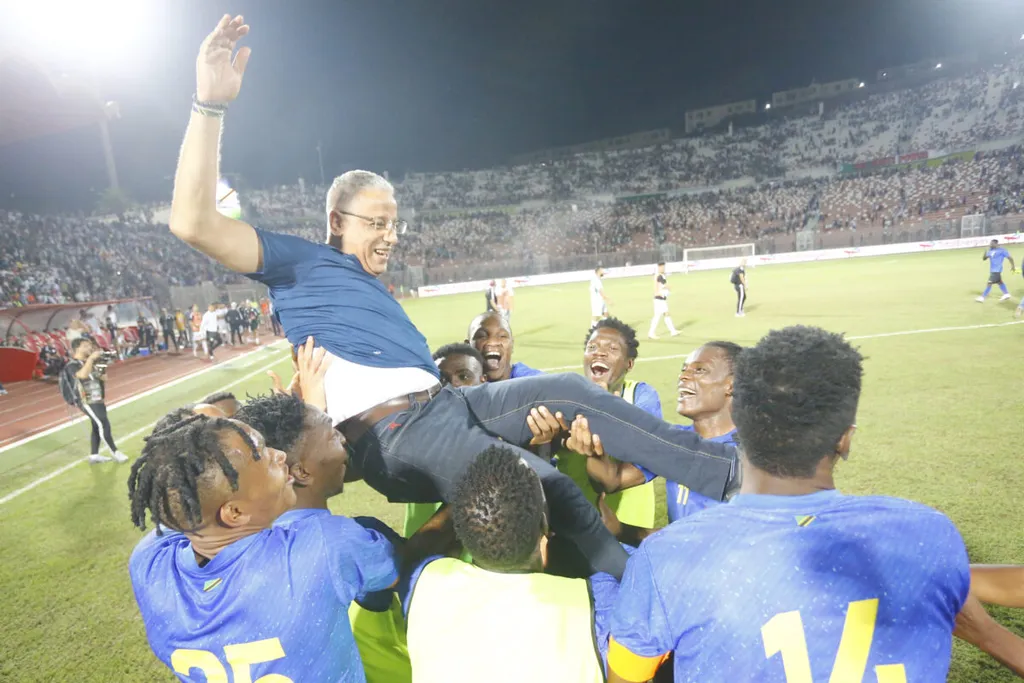 Adel Amrouche celebrates Tanzania's qualification for AFCON 2024