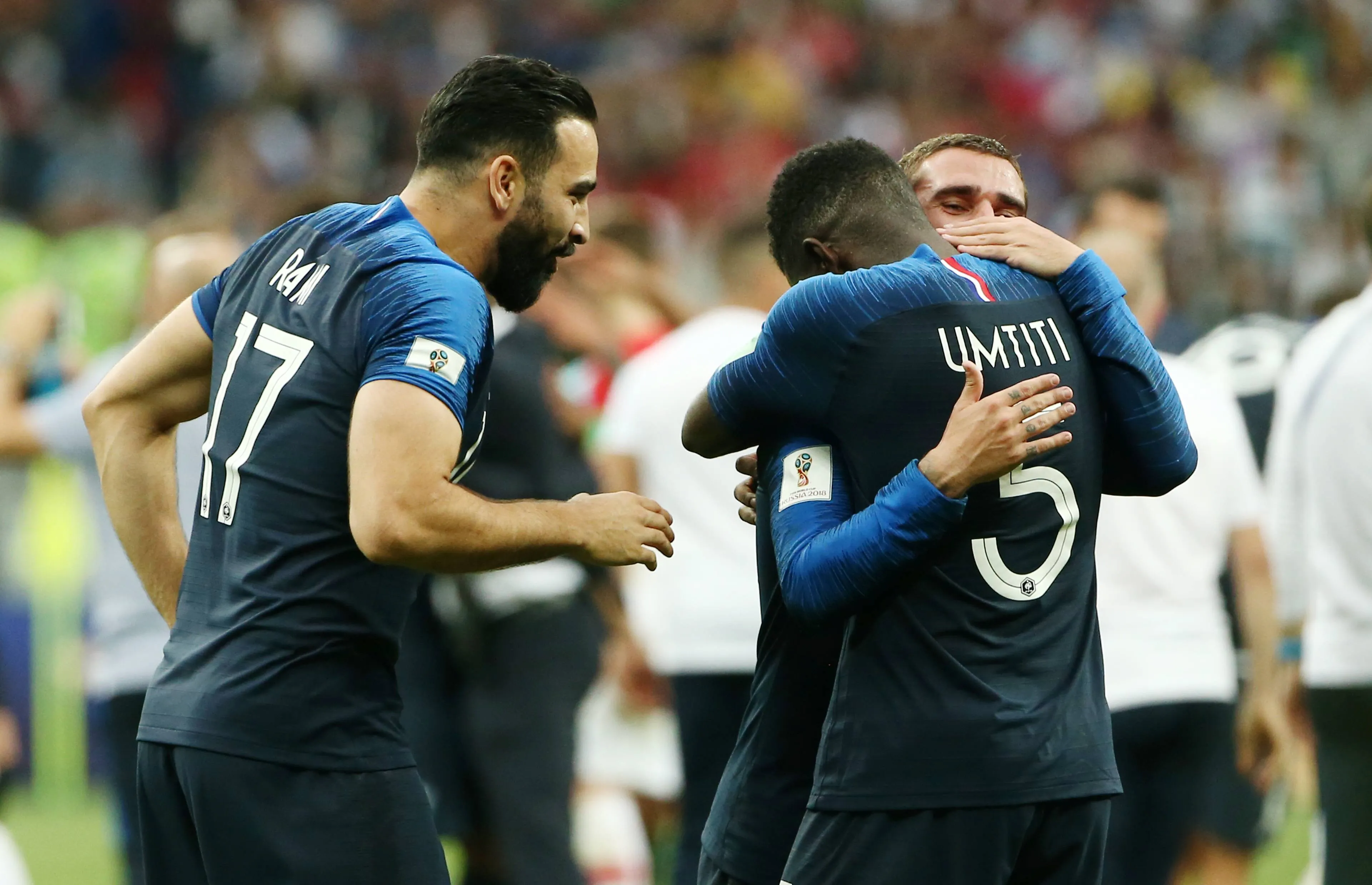 Adil Rami, Antoine Griezmann, Samuel Umtiti