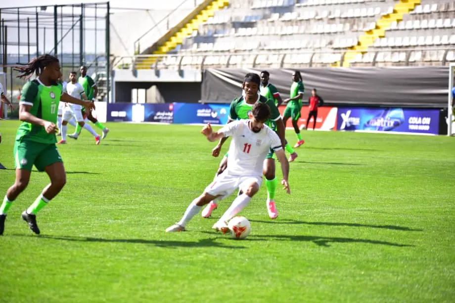 Alex Iwobi and Bruno Onyemaechi mark Iran player
