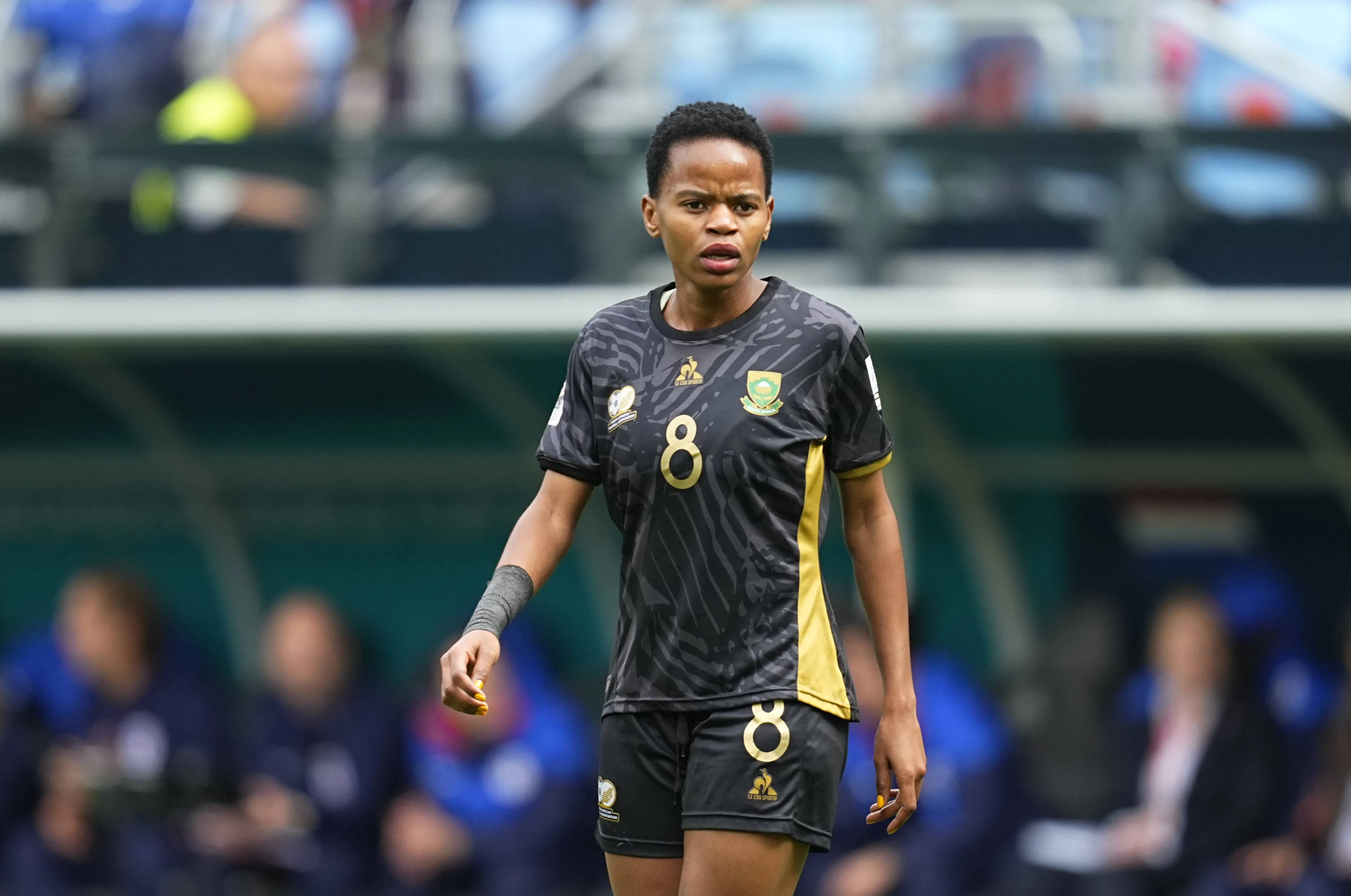 Hildah Magaia South Africa looks on during a game.