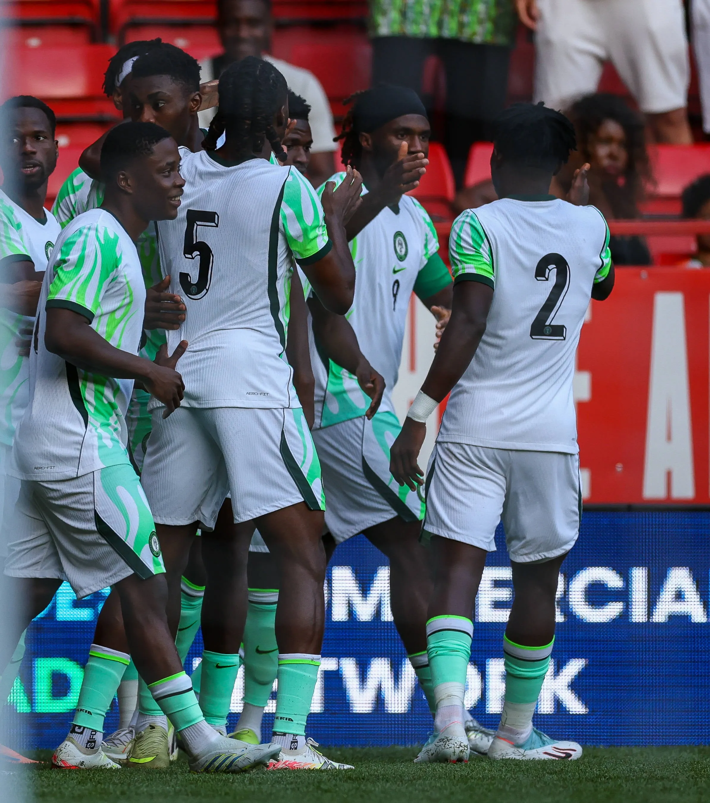 Super Eagles stars Igoh Ogbu, Alhassan Yusuf, Tochukwu Nnadi,  Terem Moffi 