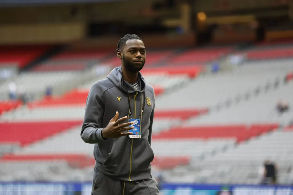 VANCOUVER, BC &ndash; JULY 27: Wrexham AFC goalkeeper Arthur Okonkwo (1) arriving at BC Place during the exhibition match betw