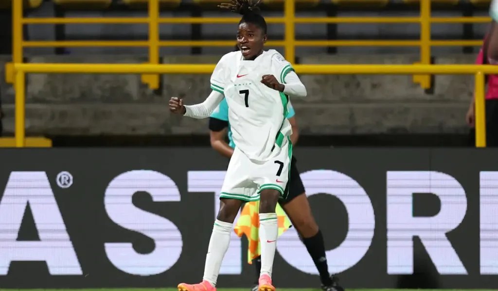Falconets forward Flourish Sabastine scores in Falconets win over South Korea