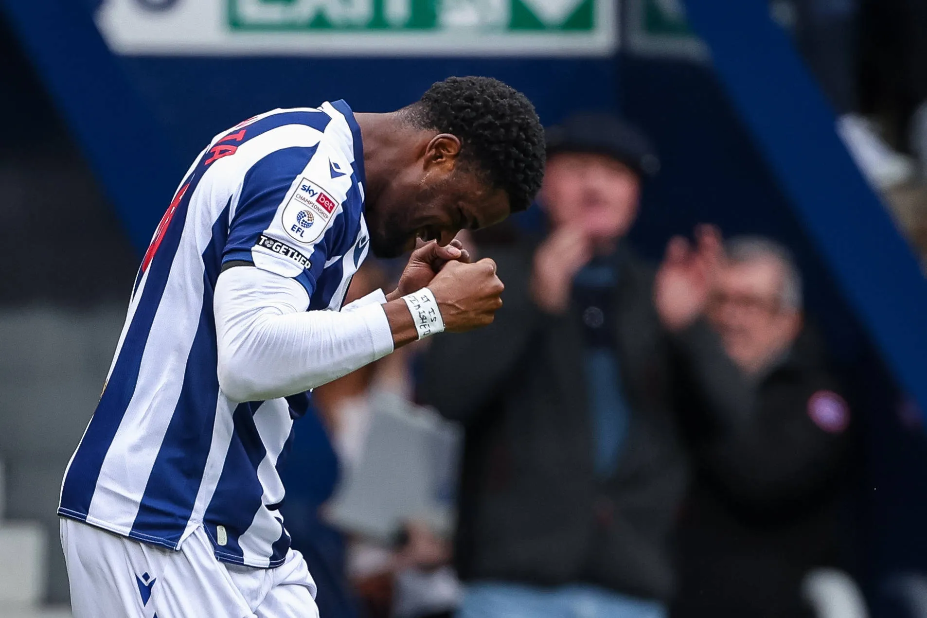 Sky Bet Championship Josh Maja of West Bromwich Albion celebrates scoring a goal from the penalty spot during the Sky Bet Championship match between West Bromwich Albion and Wrexham at The Hawthorns, West Bromwich, on April 3, 2026.