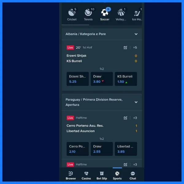 Stake.com live betting