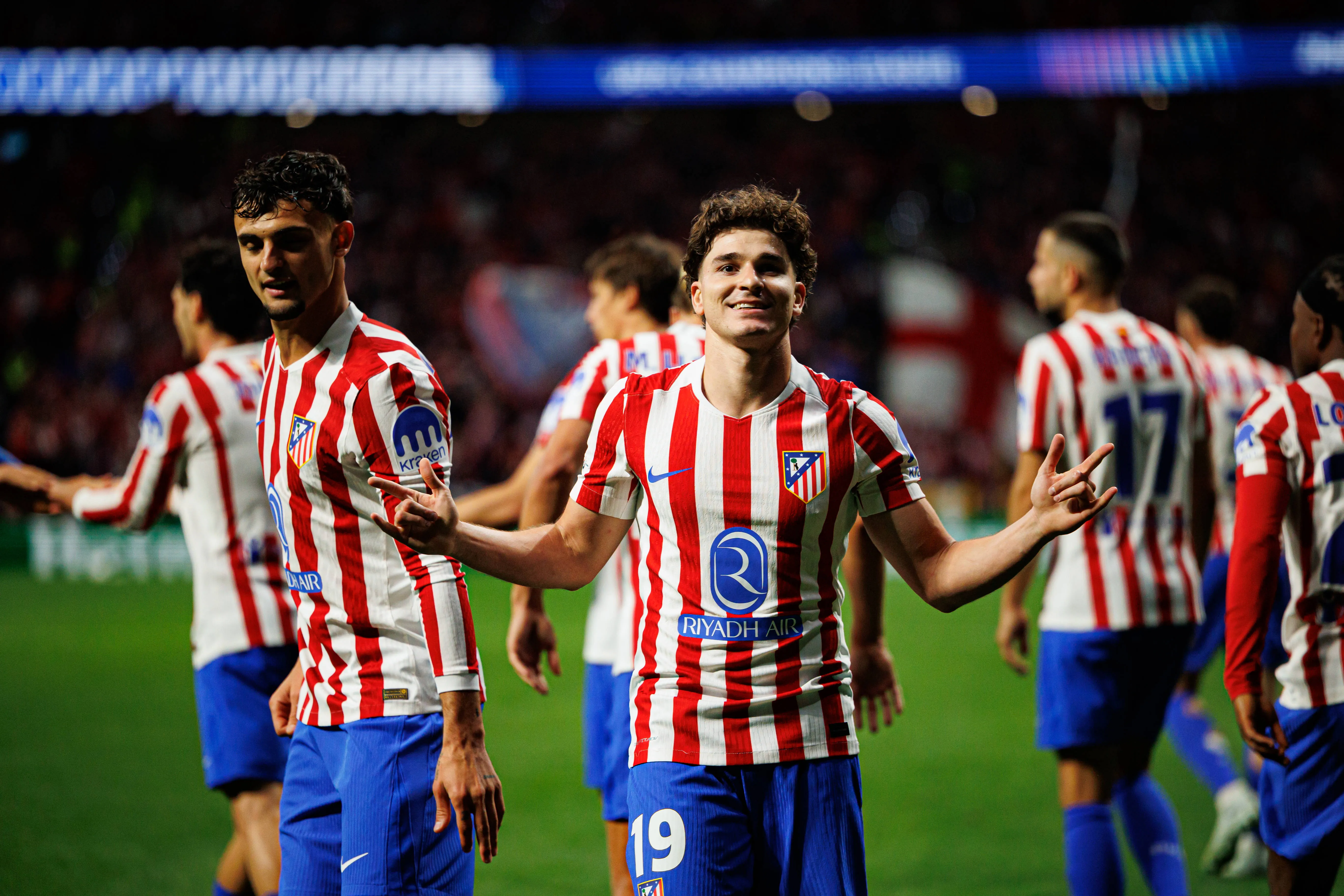 Julian Alvarez seen celebrating