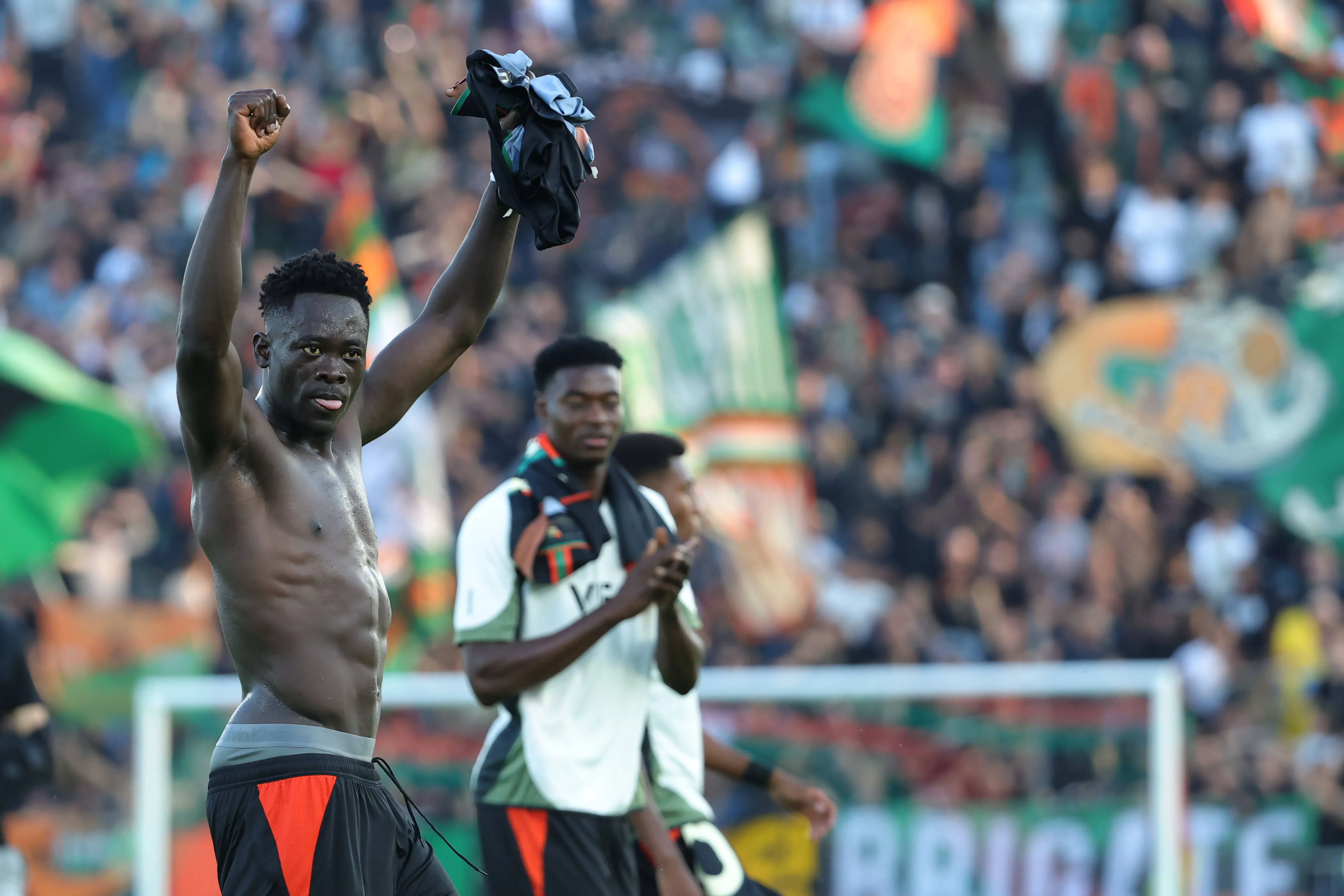 Akor Jerome Adams of Venezia celebrates his team's victory