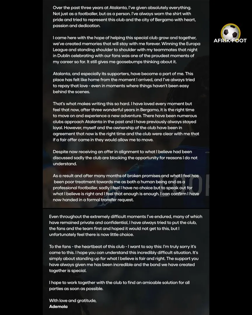 You lose! 3 lessons from Ademola Lookman as Inter abandon striking star