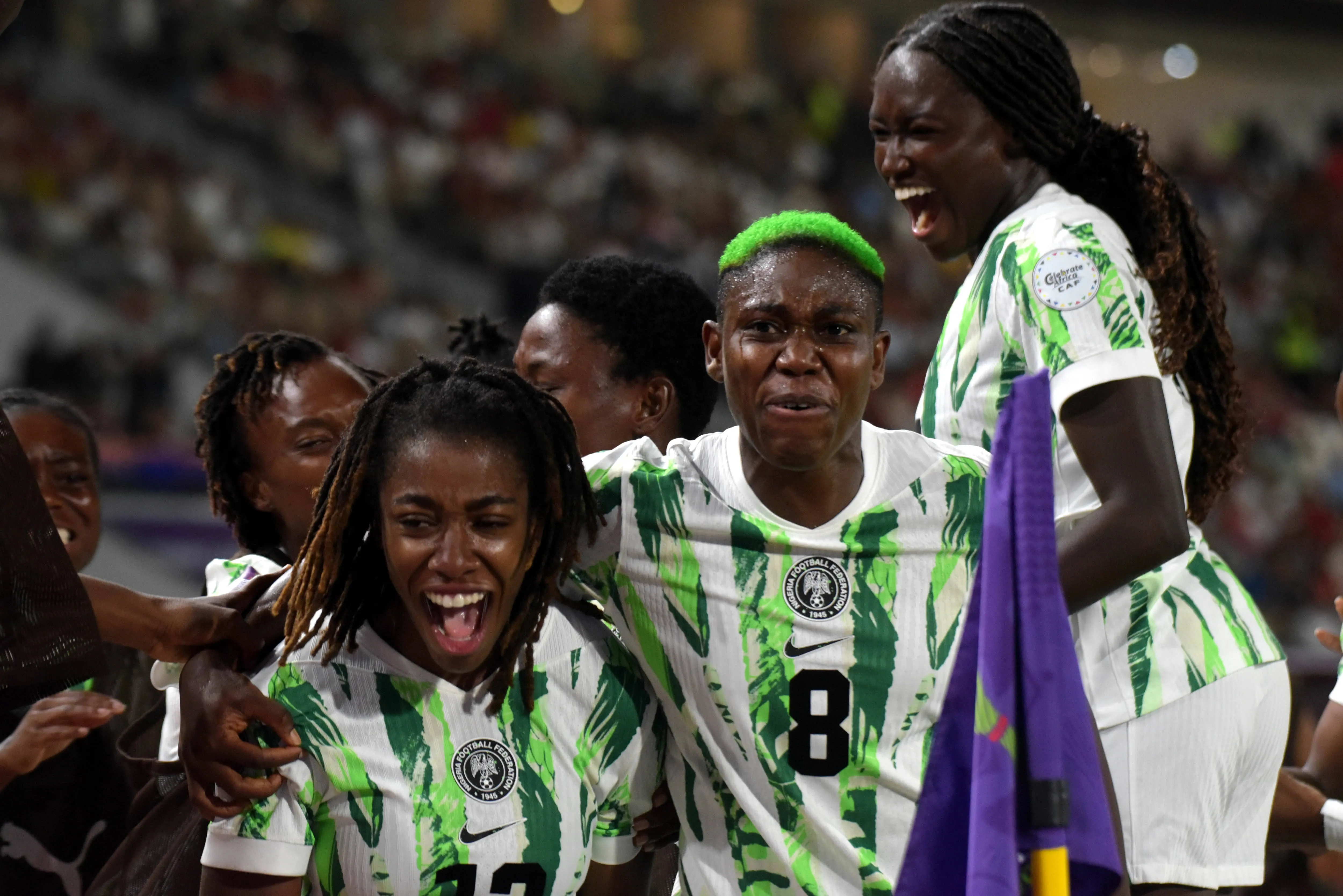 Super Falcons stars Jennifer Echegini and Asisat Oshoala