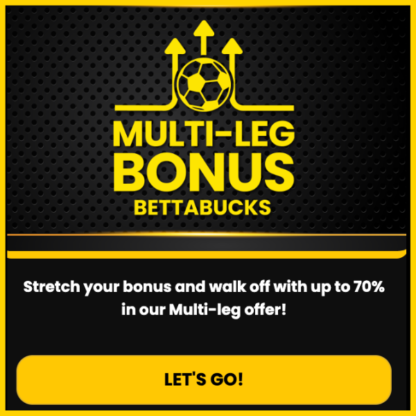 Multi-leg bonus image from the Bettabets site. Features yellow Lets Go button