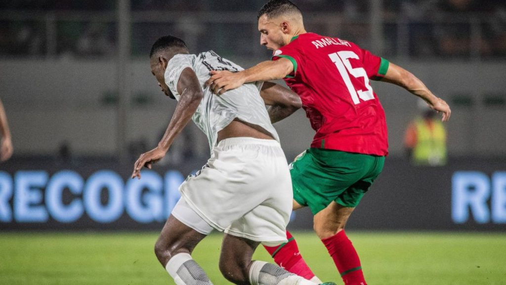 Bafana Bafana playing against Morocco. Photo – Imago
