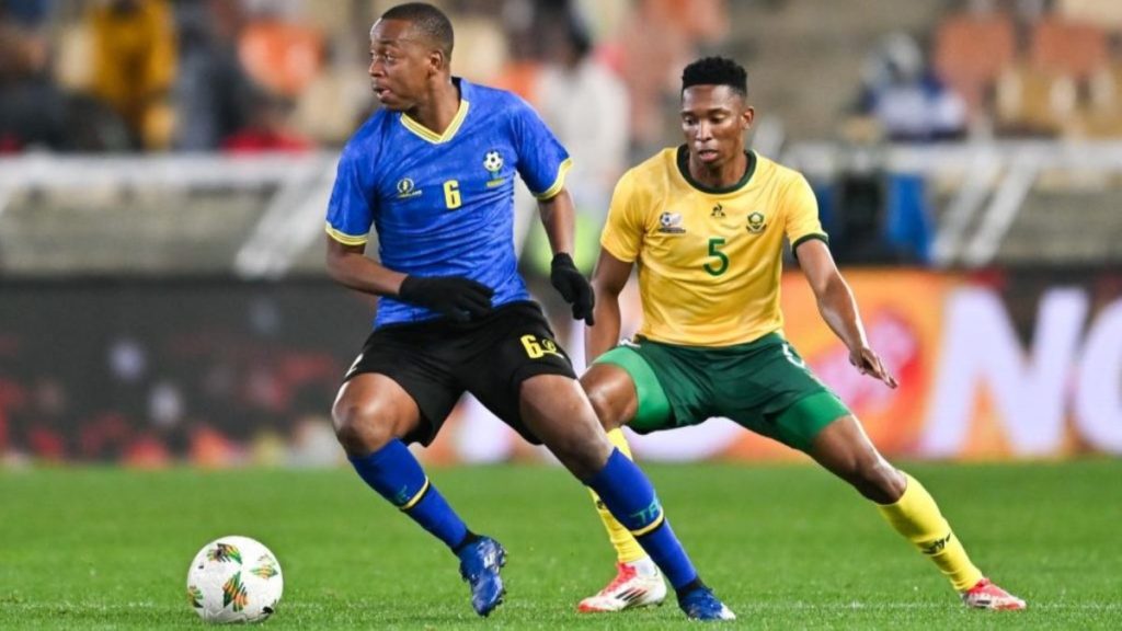 Thalente Mbatha and Faisal Salum Bafana Bafana vs Taifa Stars