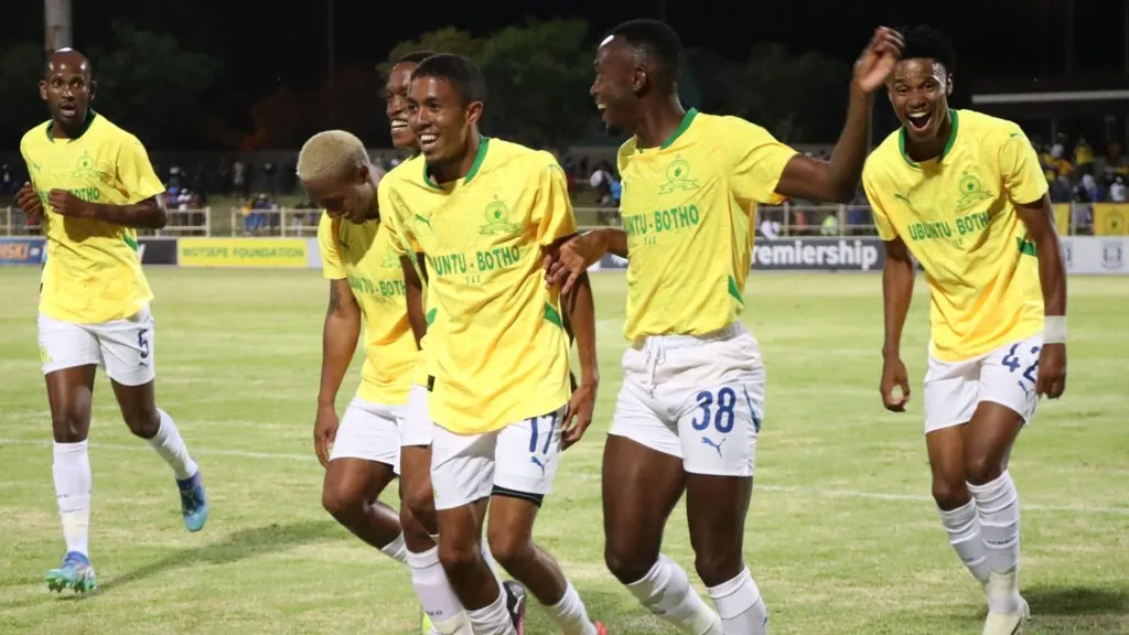 Mamelodi Sundowns celebrate a goal against Magesi