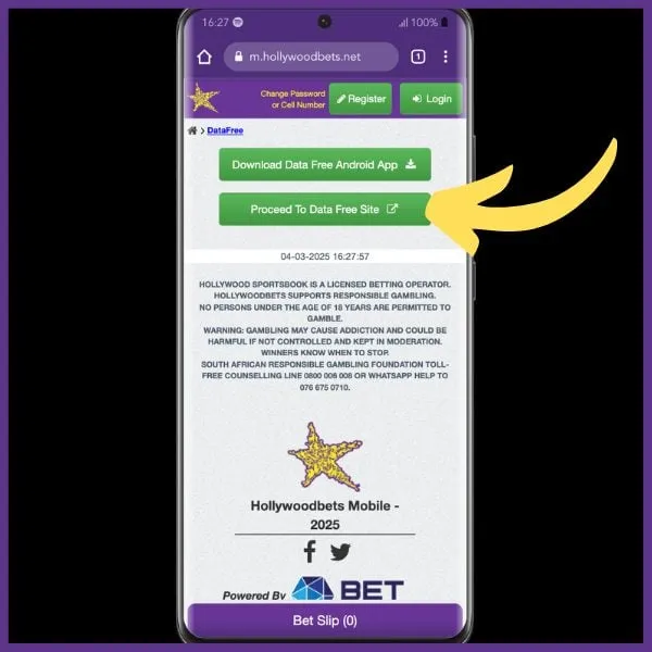 Hollywoodbets app proceed to data free site