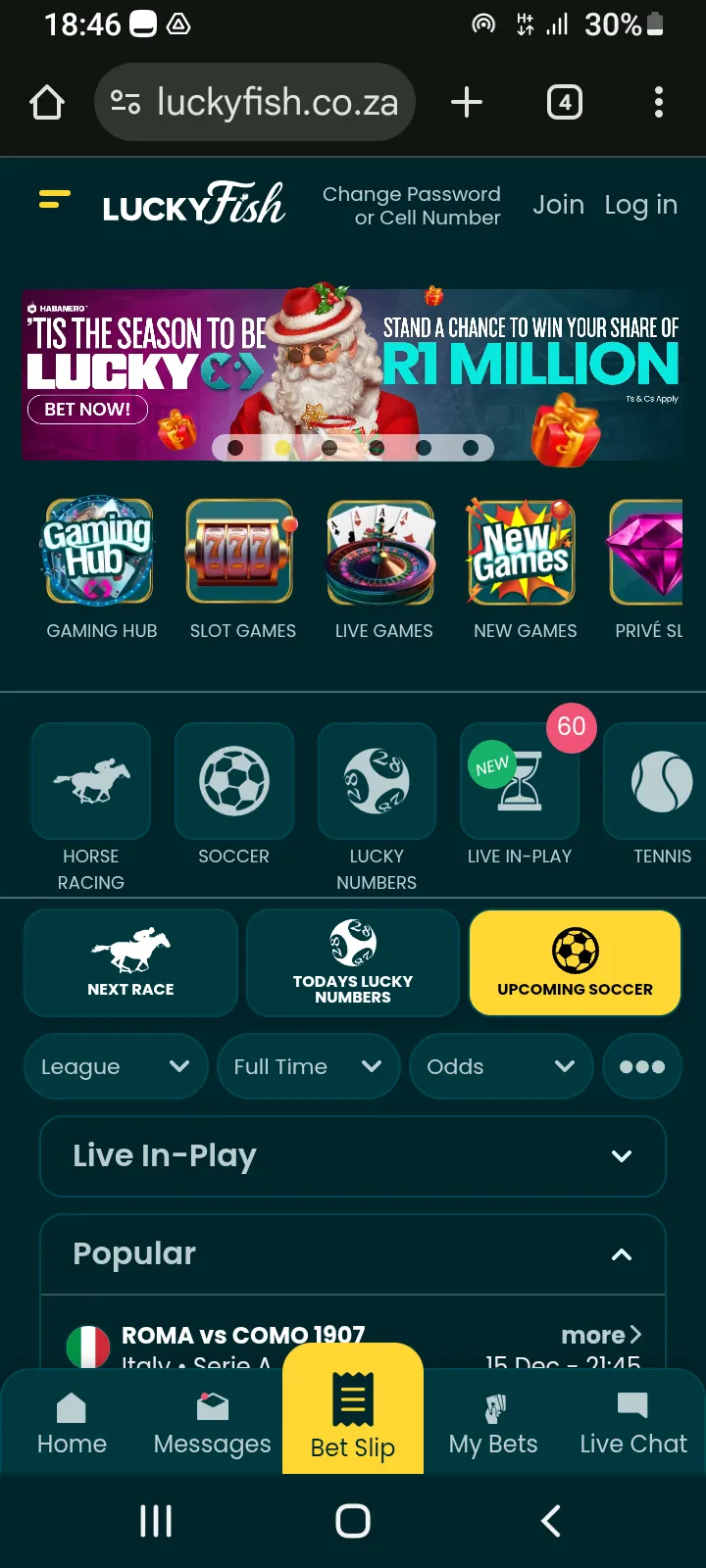 Lucky Fish Mobile Site Homepage Lucky Fish Review