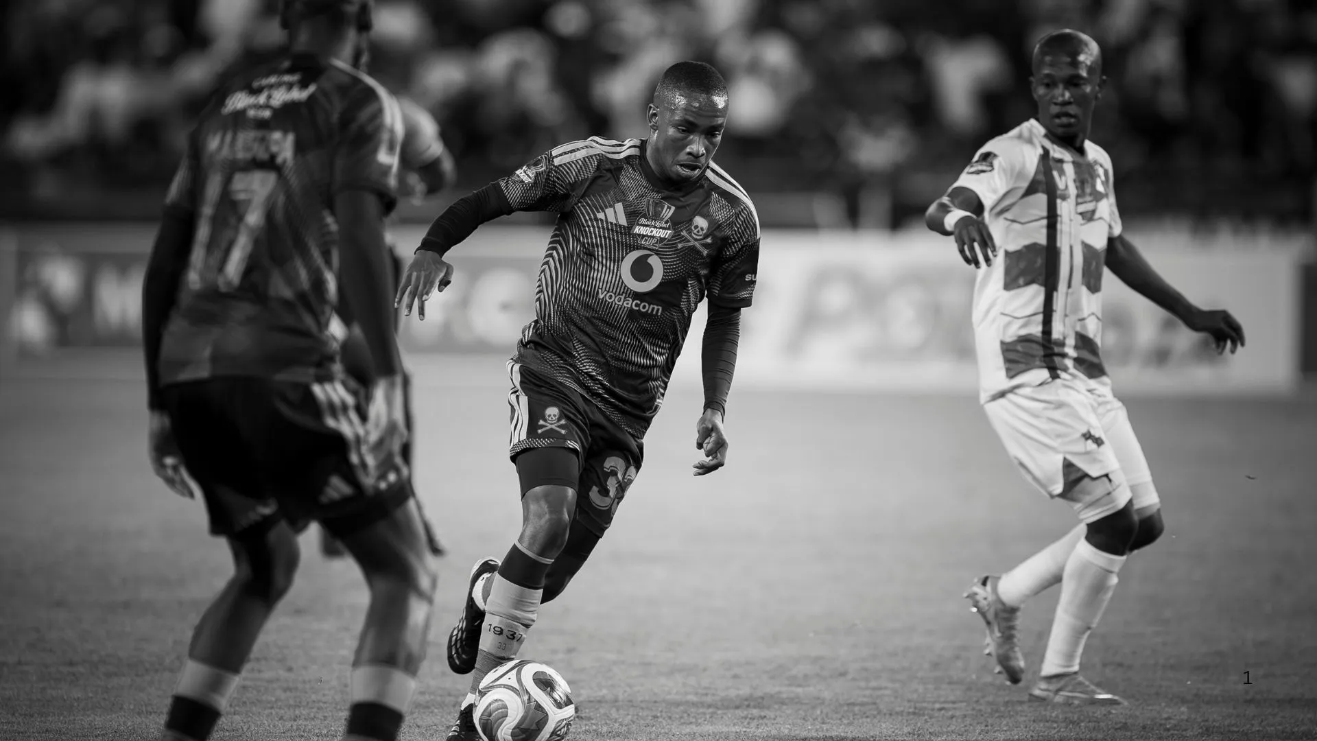 Thapelo Mokobodi of Orlando Pirates in action against Milford FC.