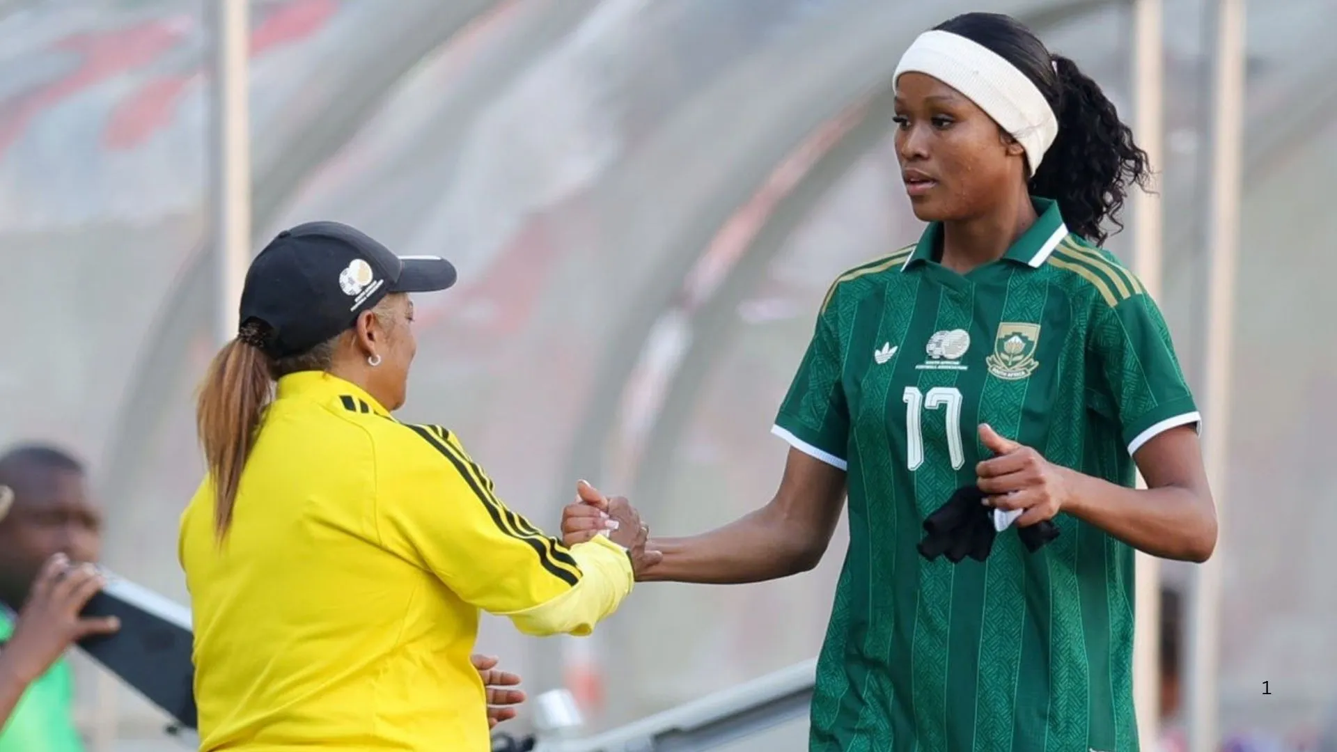 Banyana coach Desiree Ellis and Ronnel Donnelly.