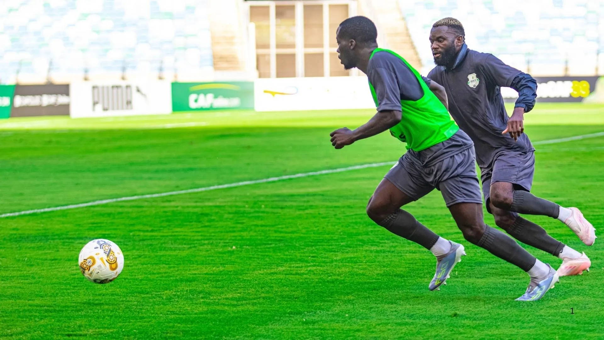 ZESCO United in training at Moses Mabhida Stadium.