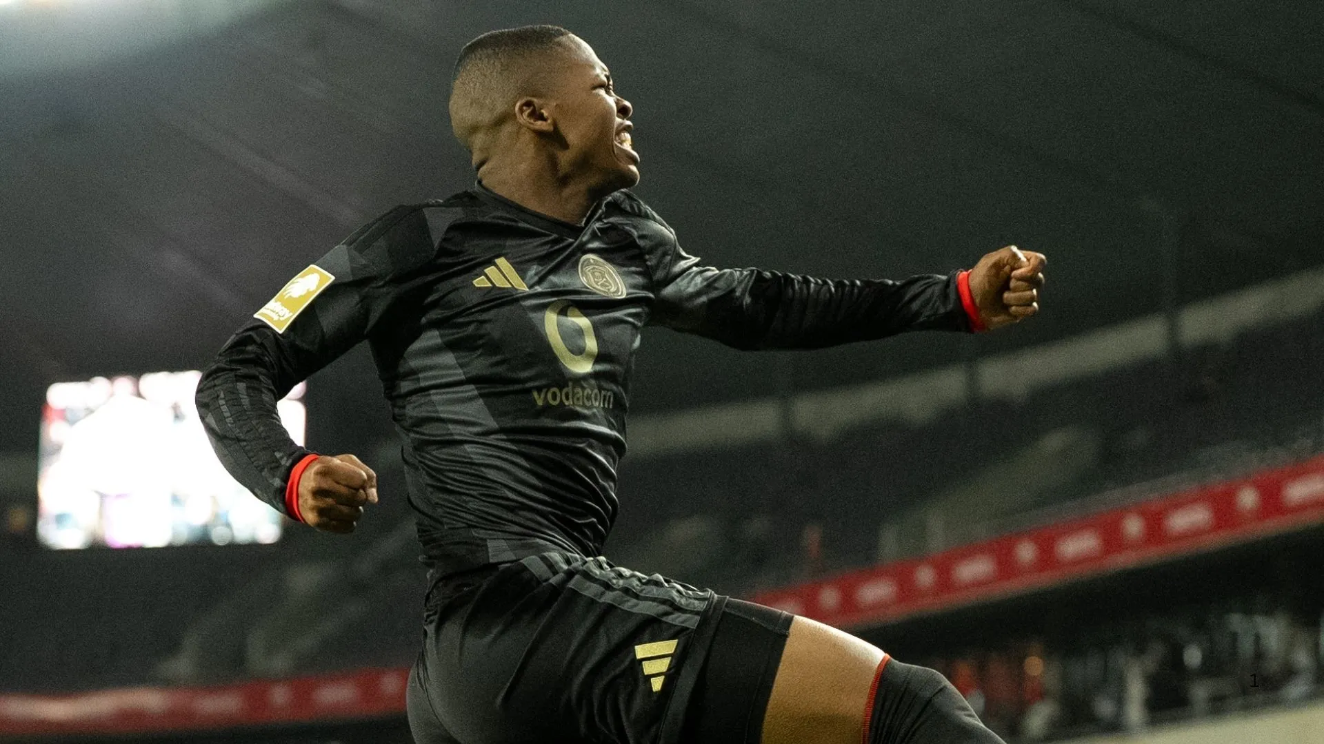 Paul Padime of Orlando Pirates celebrates his goal.