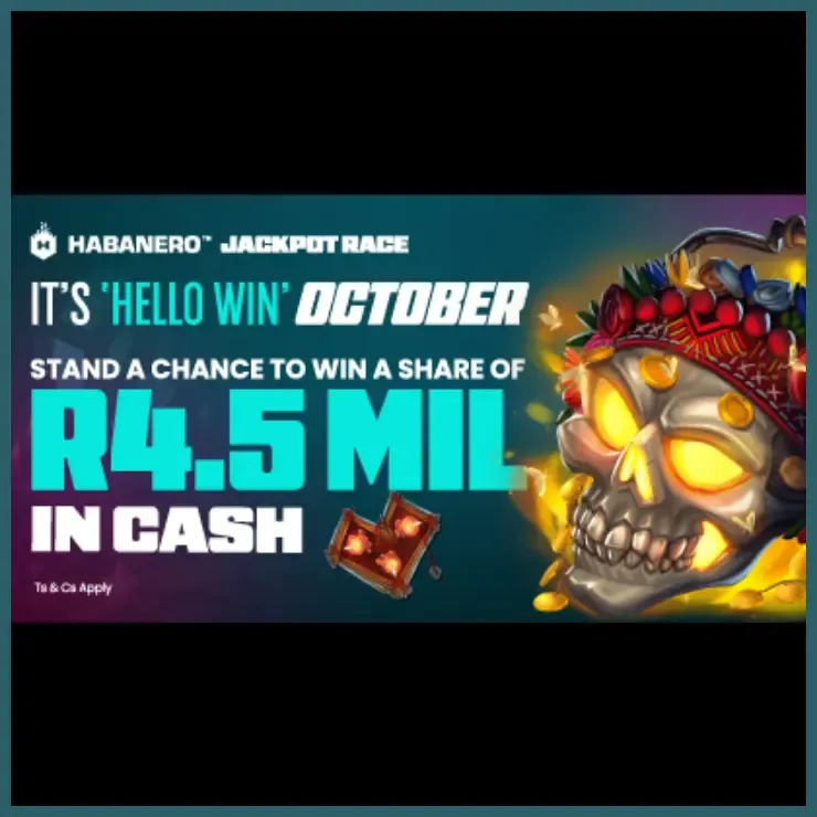 Lucky Fish Habanero Jackpot Race promotion for October 2026 offering up to R4.5 million