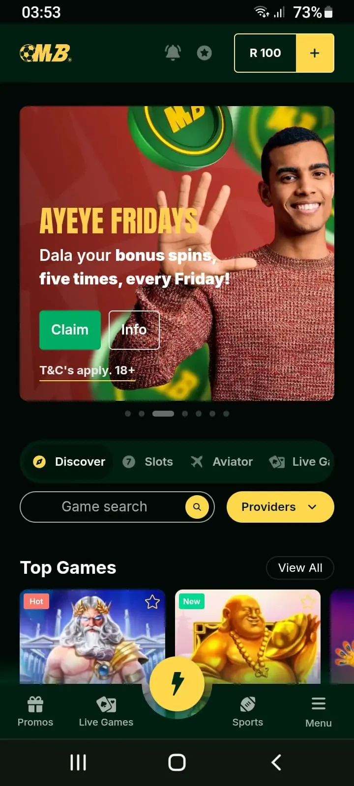 Mzansibet PWA homescreen