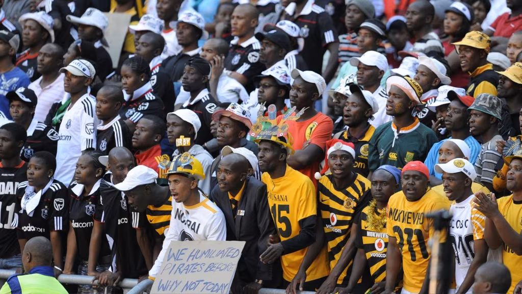 Soweto derby fans of Kaizer Chiefs and Orlando Pirates.