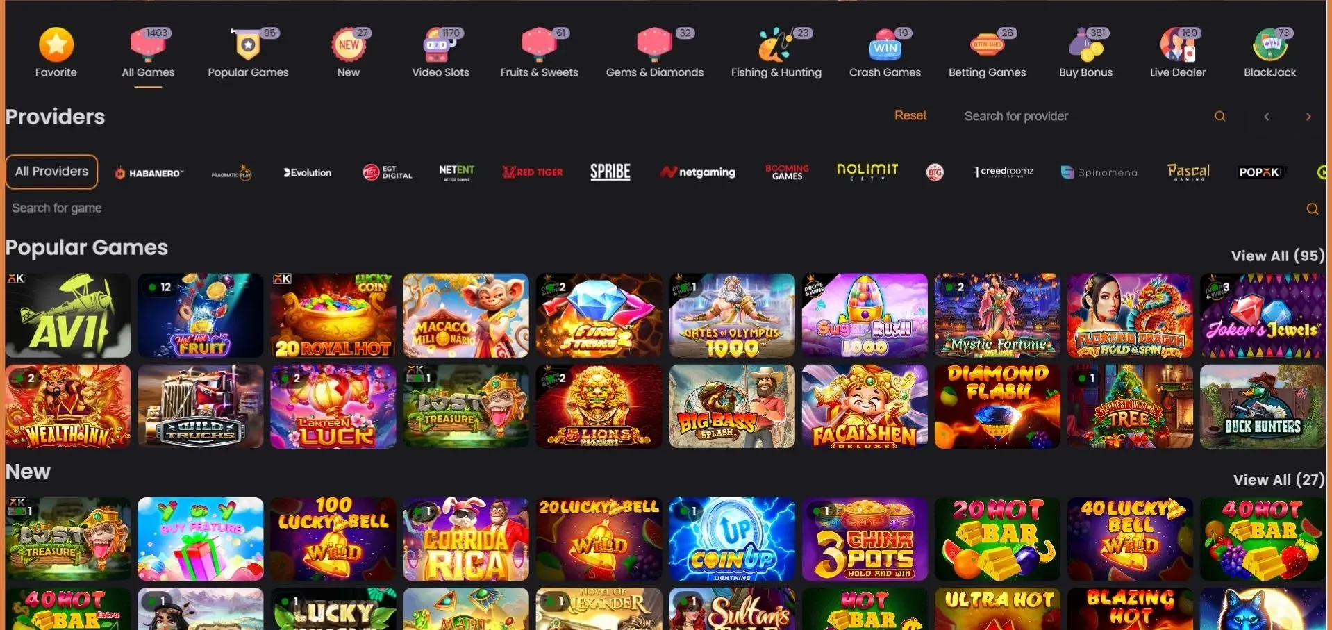 Apexbets Casino title thumbnails