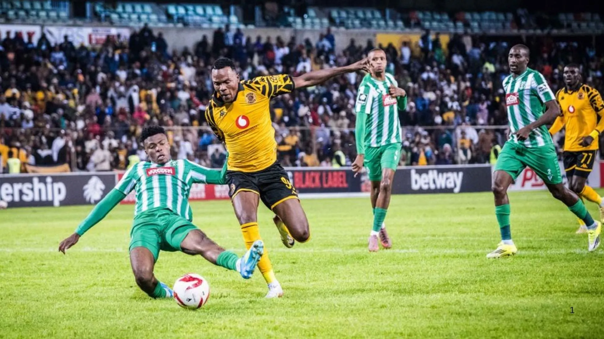 Glody Lilepo of Kaizer Chiefs playing against Siwelele FC.