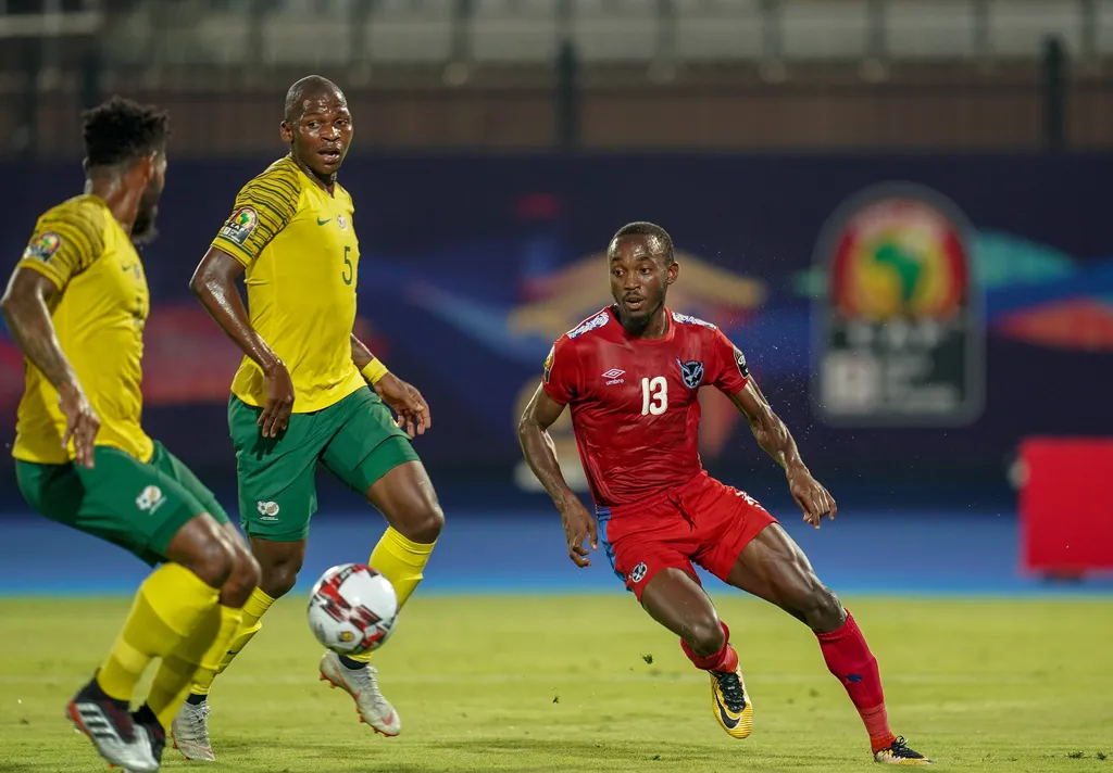 June 28, 2019: Peter Shalulile of Namibia passing the ball during the 2019 African Cup of Nations ma
