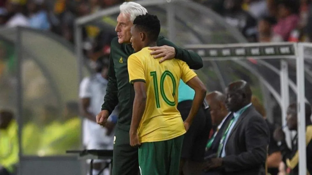 Hugo Broos and Relebohile Mofokeng Bafana Bafana 1