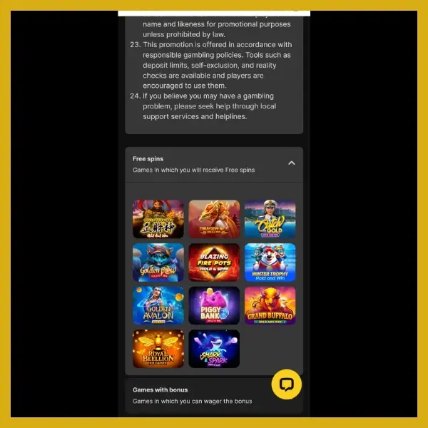 Eligible casino games for Wanejobets casino bonus