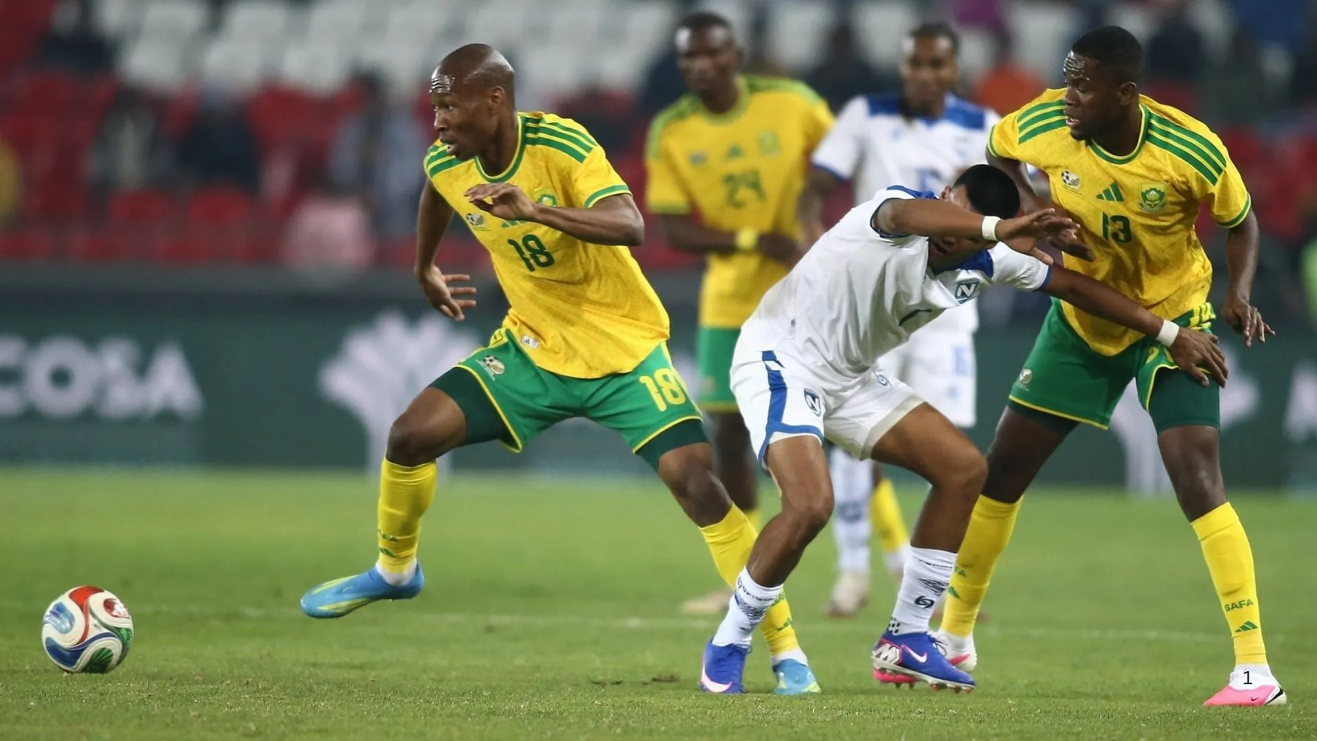 Bafana Bafana playing against Nicaragua.