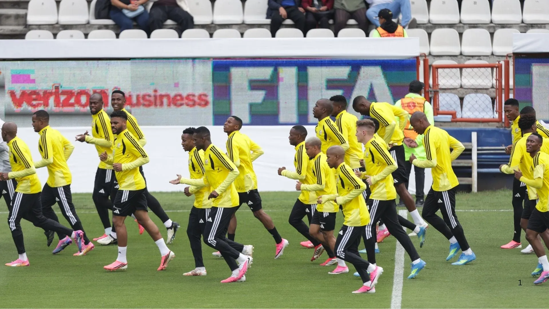 South Africa's Bafana Bafana training in Pachuca, Mexico. 