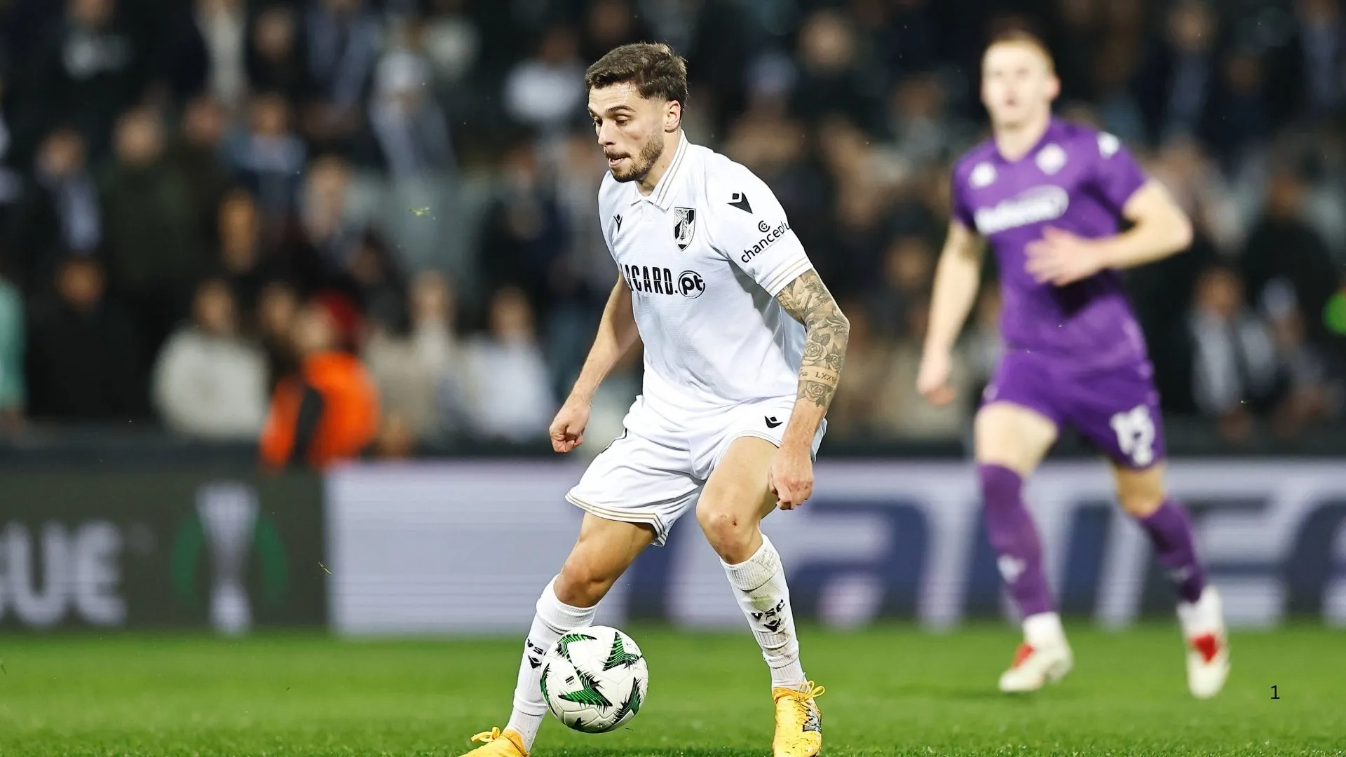 Nuno Santos playing for Vitoria Guimaraes in Europa League.