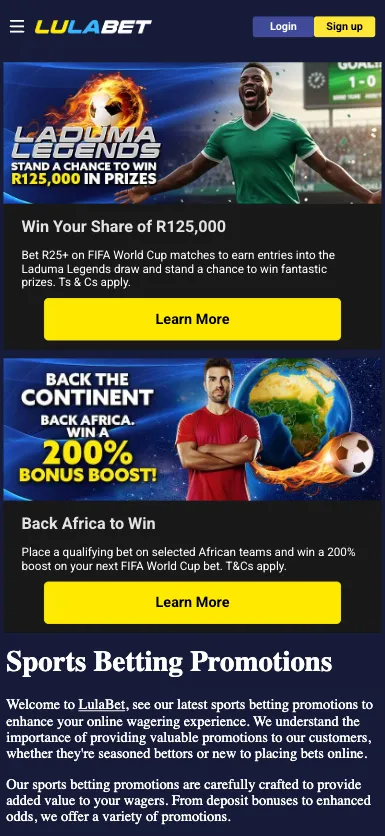 Lulabet offer for World Cup betting