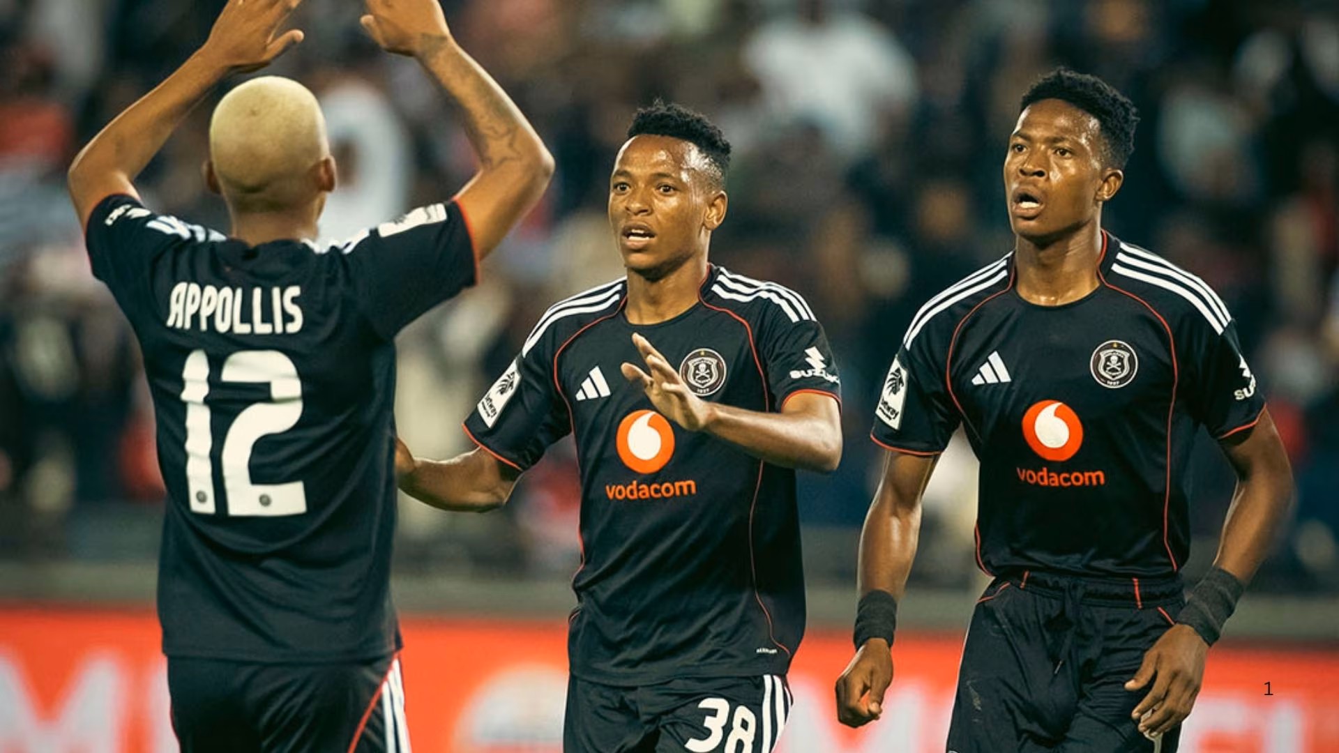 Oswin Appollis, Rele Mofokeng and Yanela Mbuthuma of Orlando Pirates