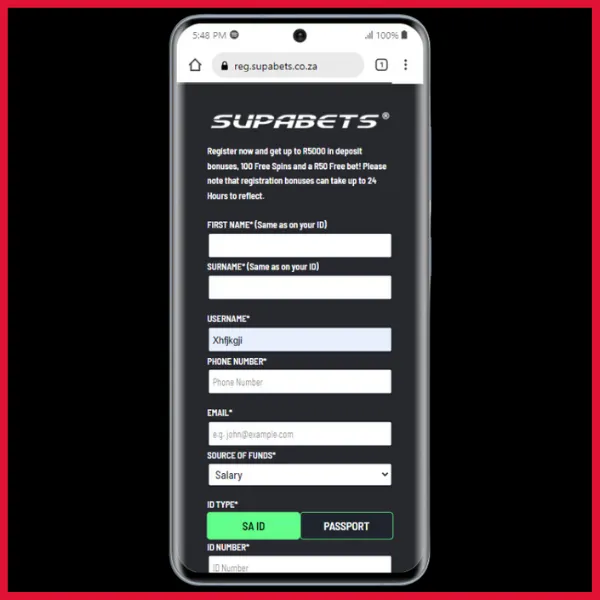 Supabets register