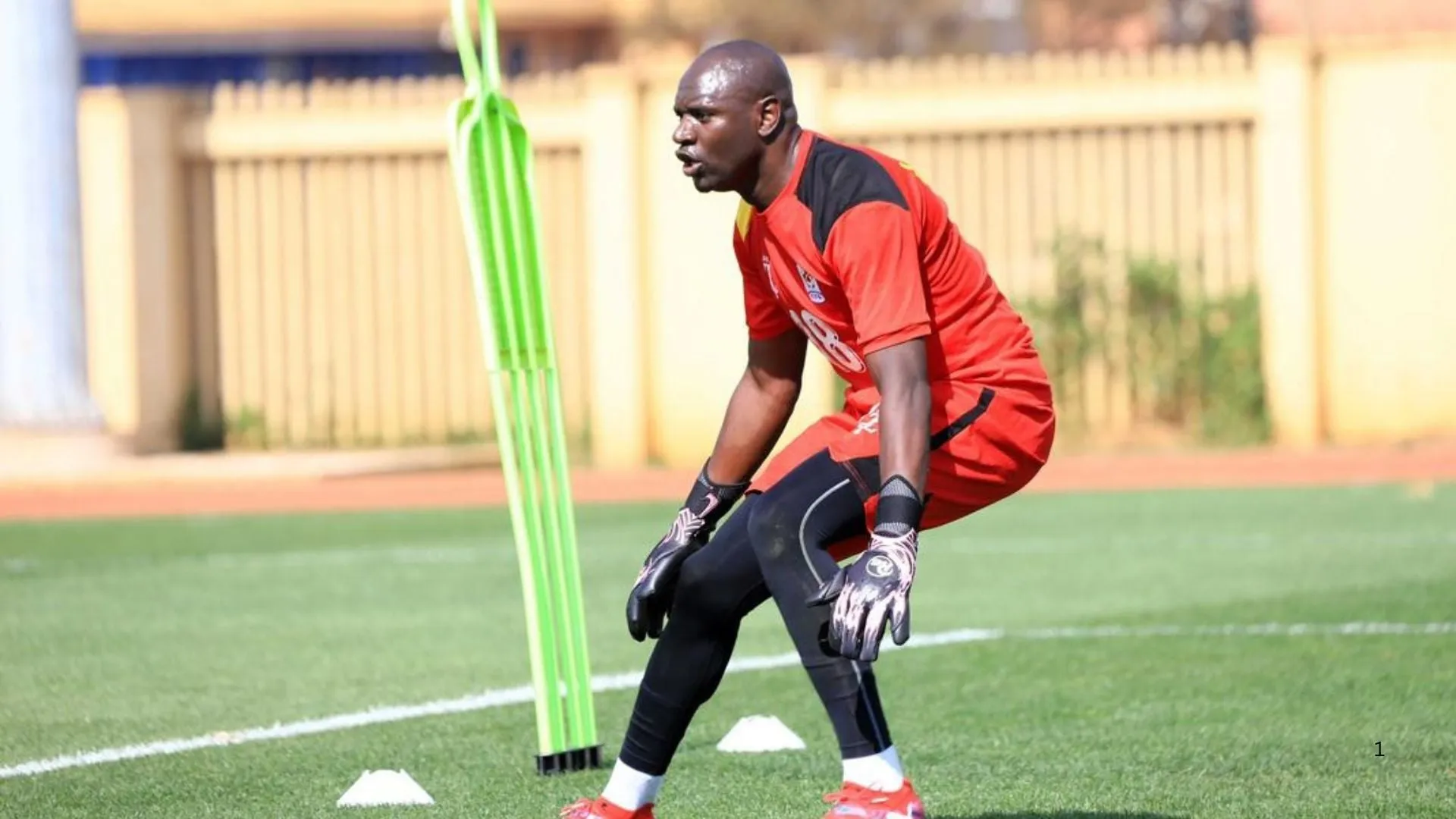 Denis Onyango in training with Uganda. Photo &ndash; FUFA