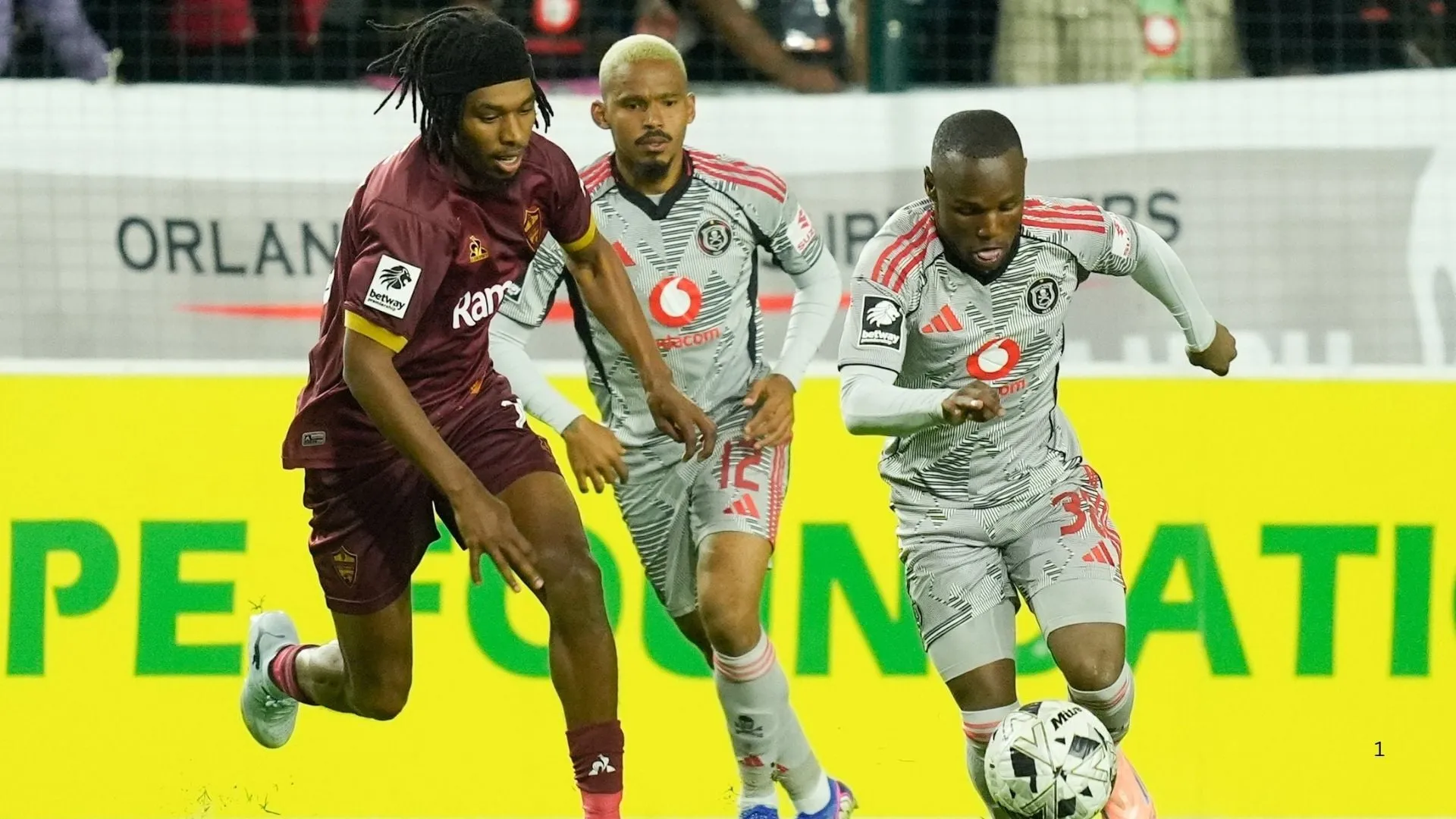 Orlando Pirates' Kamogelo Sebelebele controls the ball during their PSL match against Stellenbosch FC.
