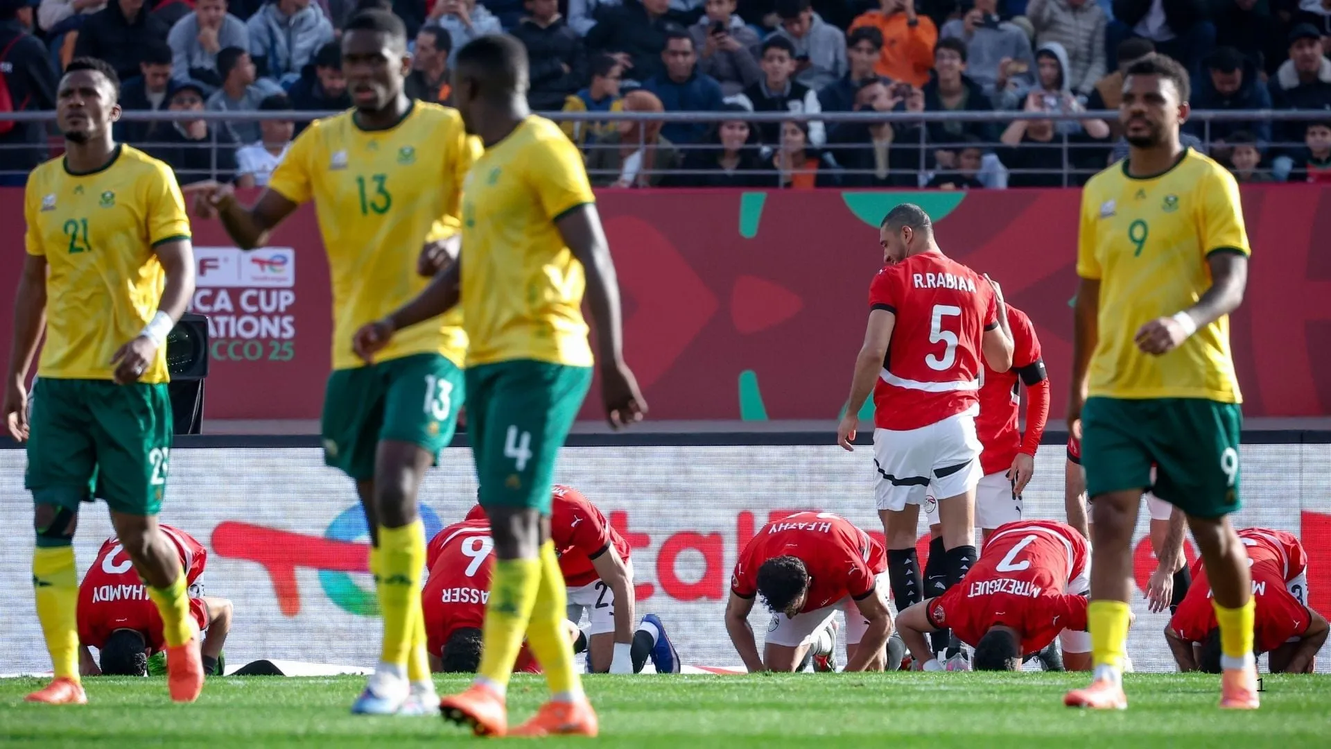 Bafana Bafana players against Egypt at AFCON 2025. Photo &ndash; Imago