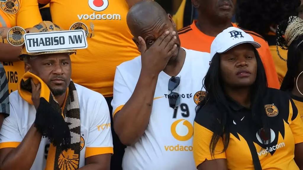 Dejected Kaizer Chiefs fans after their team lost in a PSL game