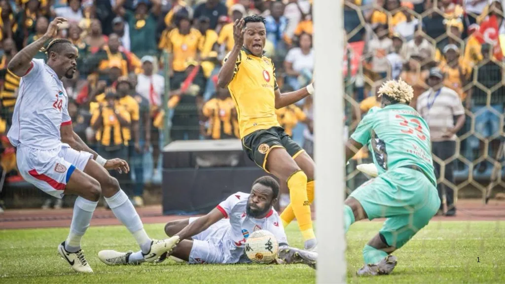 Glody Lilepo of Kaizer Chiefs scores against AS Simba. Photo Kaizer Chiefs